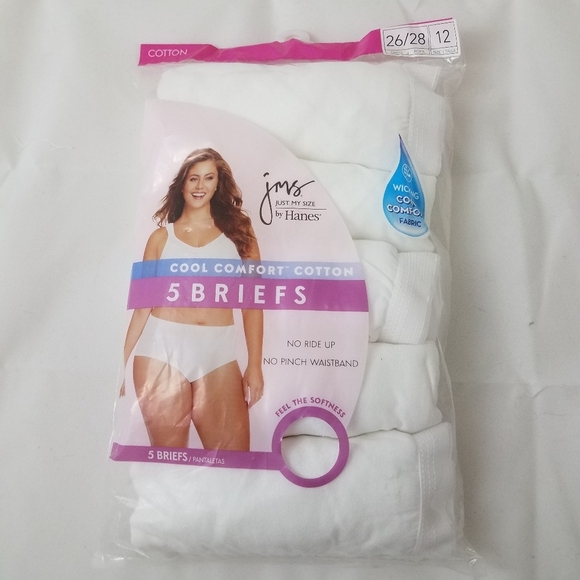 Hanes Other - Hanes Cool Comfort Briefs 5 Pack New White Size 12